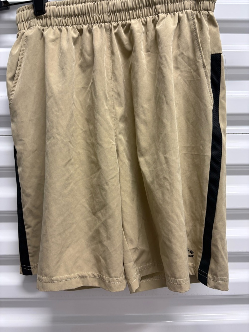 RBX Boy’s Beige Black Athletic Shorts, Drawstring, Pockets, Size L (14/16)